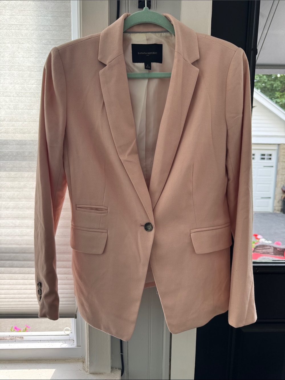 Banana Republic Light Blush Pink Single-Button Blazer